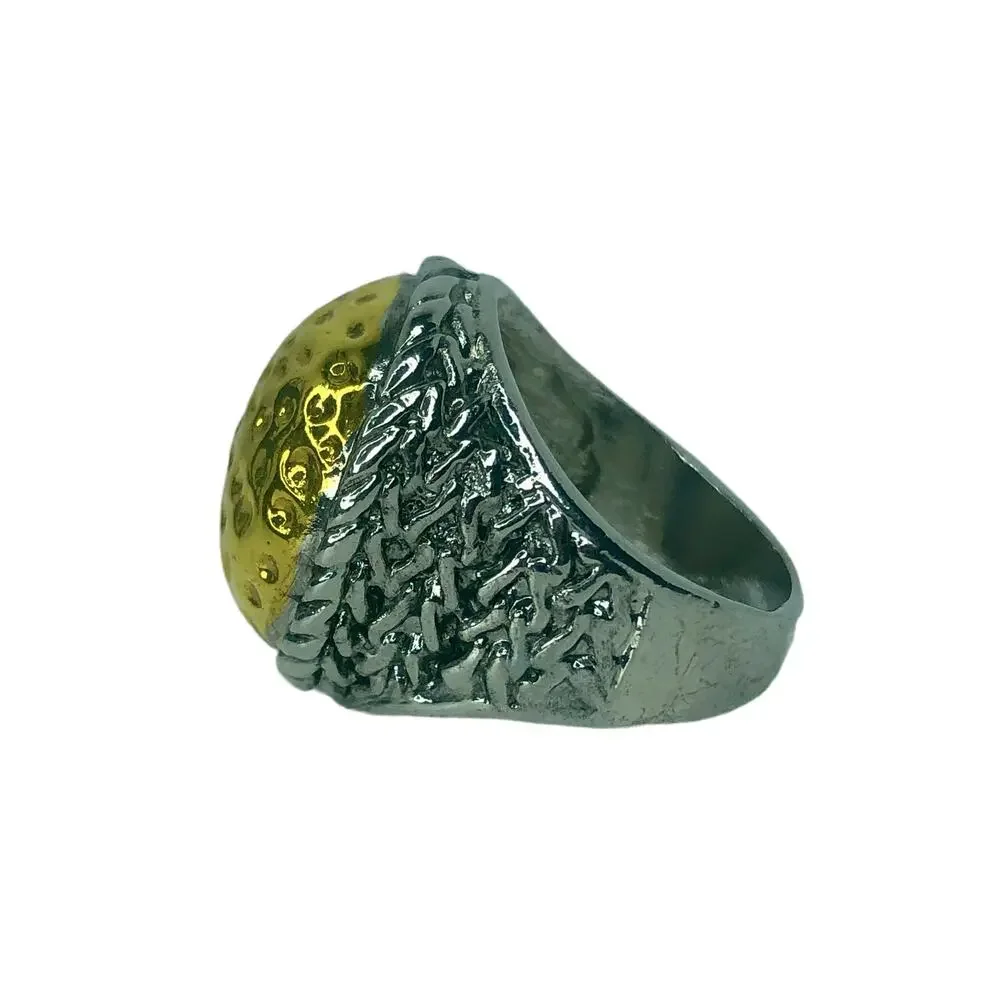 Silver and Gold Circle Ring - Size 8